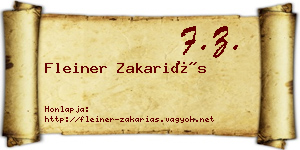 Fleiner Zakariás névjegykártya